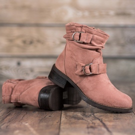 SDS Botines de ante rosado 4