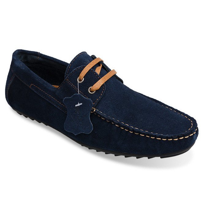 Mocasines de Piel con Cordones SH57 Azul Marino 1