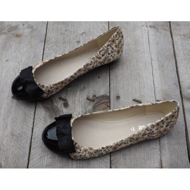 Bailarinas Con Lazo 6148 Caqui marrón negro 1 Bailarinas Con Lazo 6148 Caqui marrón negro 1