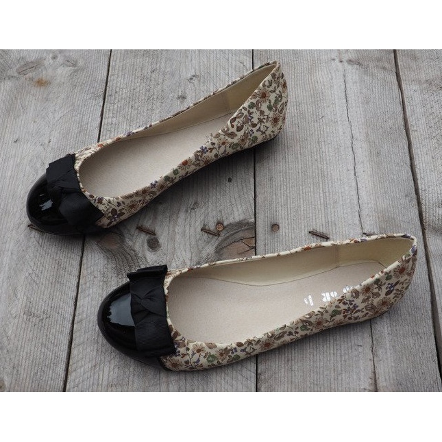 Bailarinas Con Lazo 6148 Caqui marrón negro 1 Bailarinas Con Lazo 6148 Caqui marrón negro 1