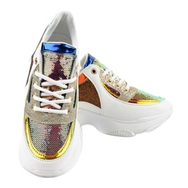 Zapatillas deportivas de mujer blancas W-3117 blanco multicolor 3