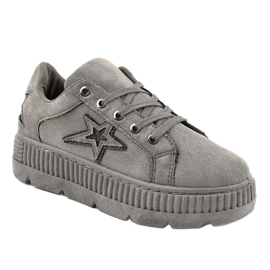 Zapatillas de mujer creepersy grises G8302-2 1