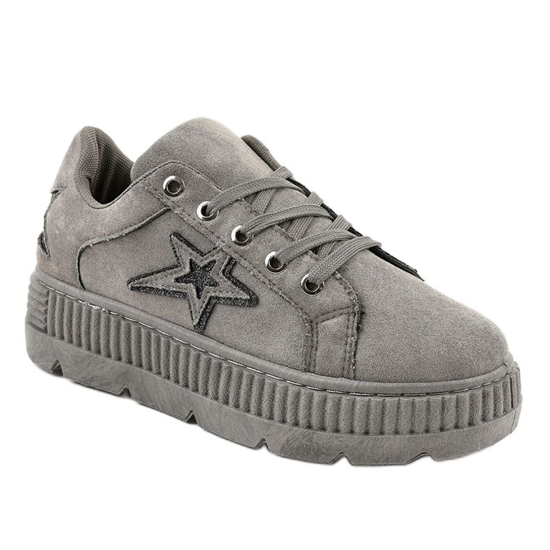 Zapatillas de mujer creepersy grises G8302-2 1