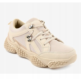 Calzado deportivo de mujer beige de moda BD-5 1 Calzado deportivo de mujer beige de moda BD-5 1