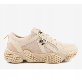 Calzado deportivo de mujer beige de moda BD-5 2 Calzado deportivo de mujer beige de moda BD-5 2