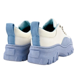 Zapatillas deportivas de mujer blancas y azules PF5329 blanco 4