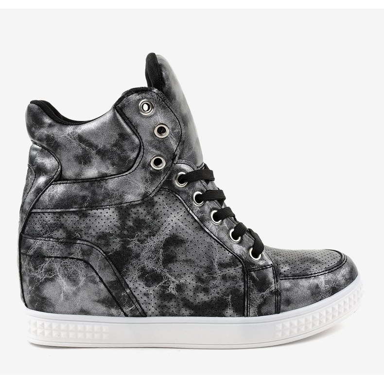 Deportivas negras con cuñas con cordones ON001 negro 2