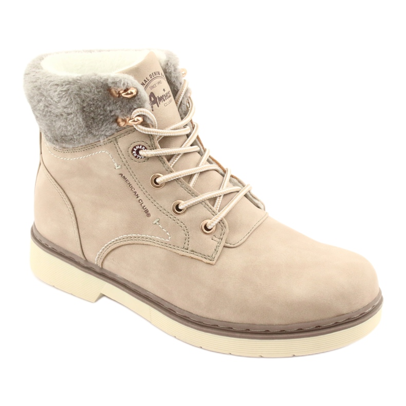 American Club American Boots Lace Women's -up beige RH47 1