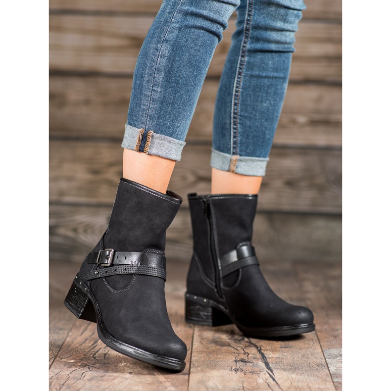 SHELOVET Botas altas con hebilla negro 2