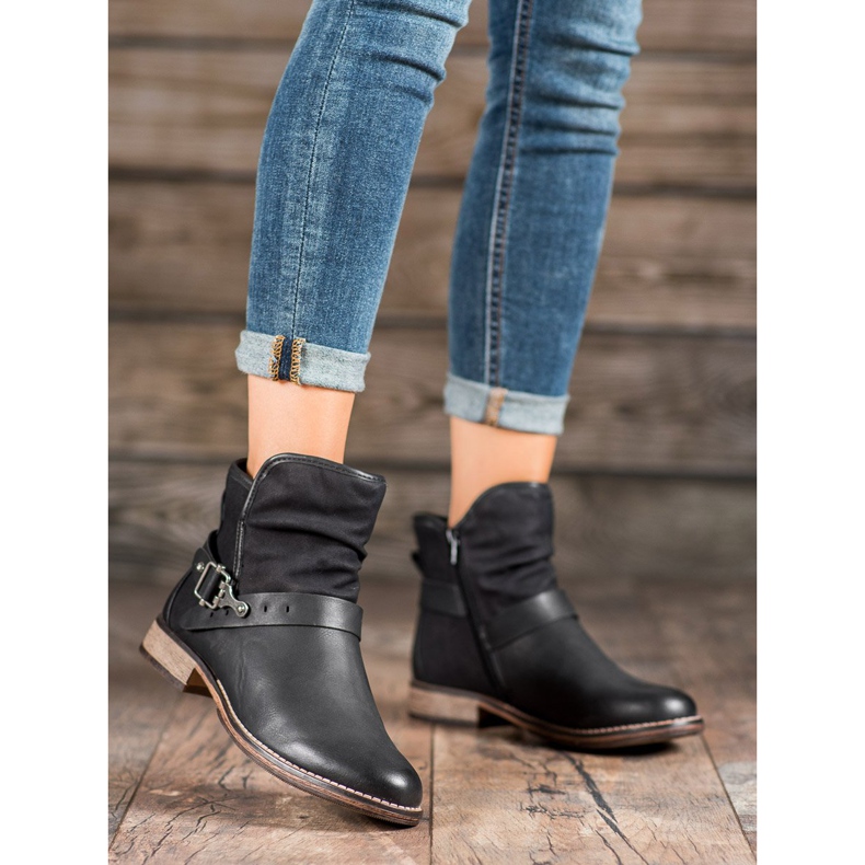SHELOVET Botas altas con hebilla negro 2