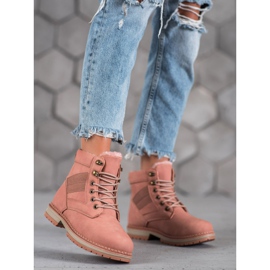 SHELOVET Botas de invierno rosa rosado 4