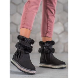 SHELOVET Botas de nieve con flecos negro 1 SHELOVET Botas de nieve con flecos negro 1