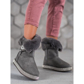 SHELOVET Botas de nieve con circonita cúbica gris 3