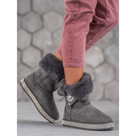SHELOVET Botas de nieve con circonita cúbica gris 2