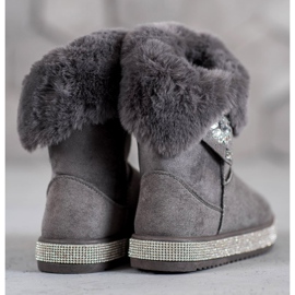 SHELOVET Botas de nieve con circonita cúbica gris 1 SHELOVET Botas de nieve con circonita cúbica gris 1