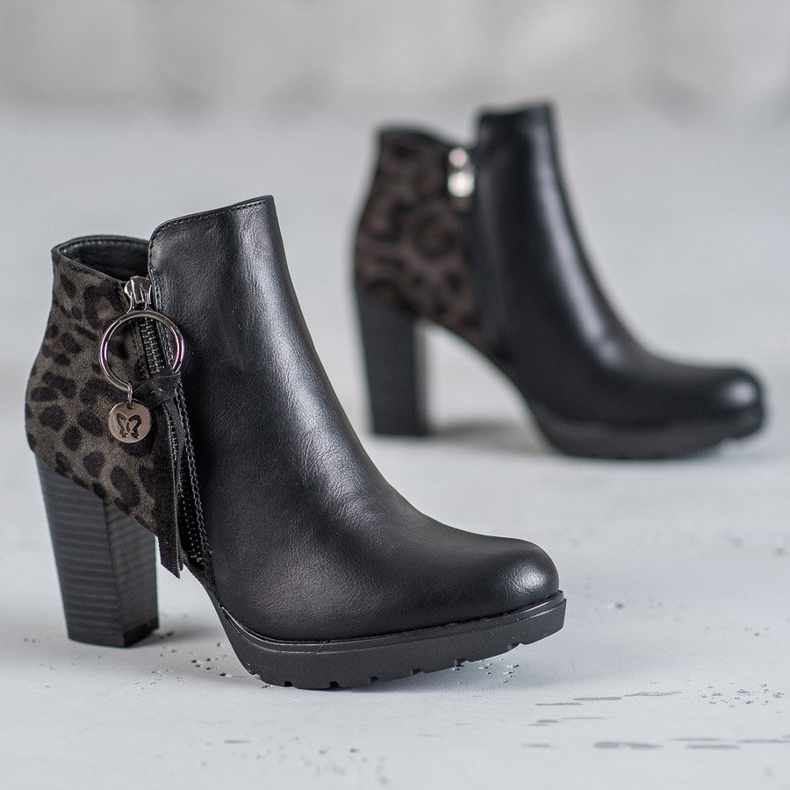 Filippo Botas de mujer con estampado de leopardo negro 1