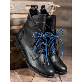 Filippo Botas con cordones con cuero ecológico negro 3