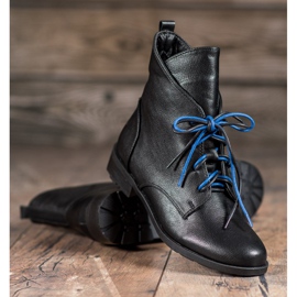 Filippo Botas con cordones con cuero ecológico negro 4