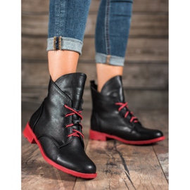 Filippo Botas con cordones con cuero ecológico negro 1