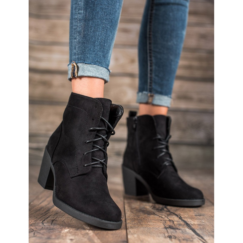 Nio Nio Botas cómodas de tacón alto negro 1 Nio Nio Botas cómodas de tacón alto negro 1