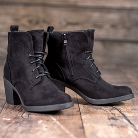 Nio Nio Botas cómodas de tacón alto negro 3