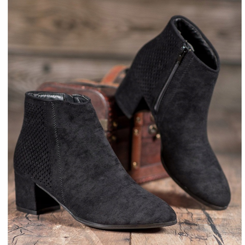 Filippo Botas de ante de tacón alto negro 1