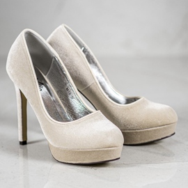 SHELOVET Tacones de terciopelo sexy marrón 3