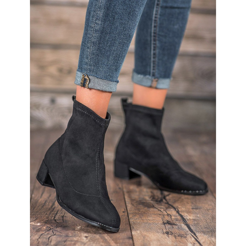 Sweet Shoes Botas de gamuza con estilo negro 1
