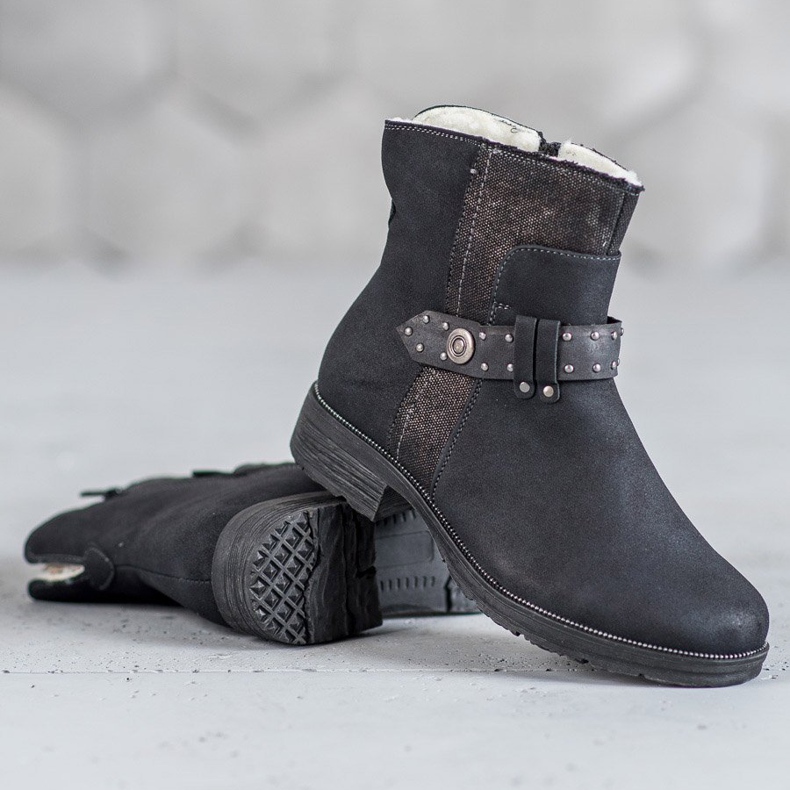 Super Me Botas de mujer abrigadas negro 1 Super Me Botas de mujer abrigadas negro 1