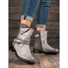 Super Me Botas con hebilla decorativa gris 1