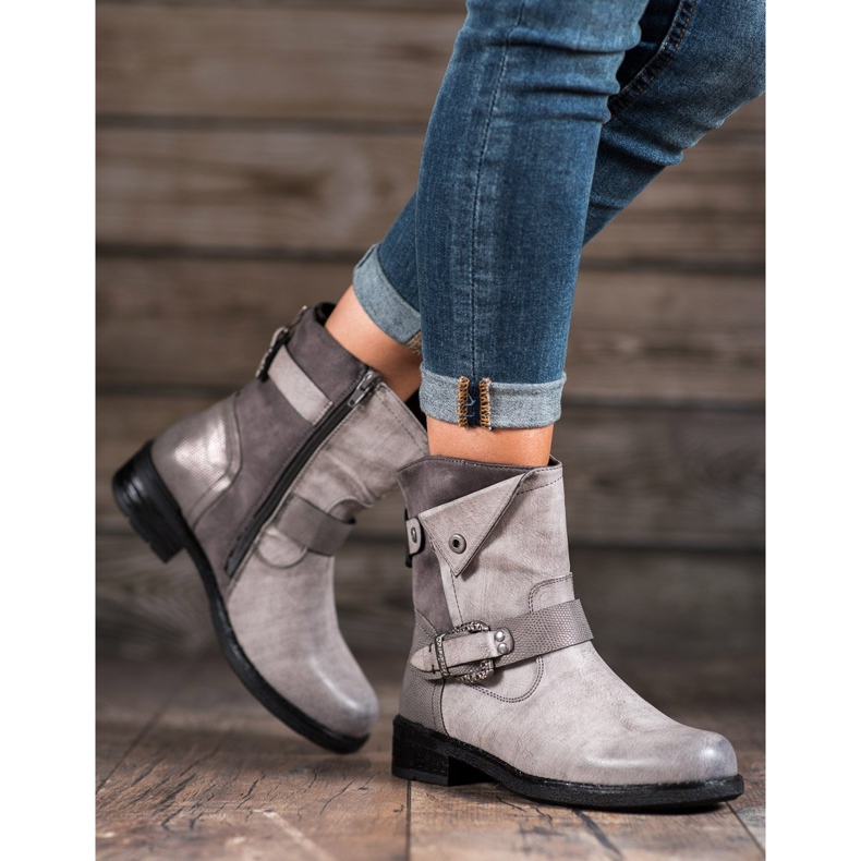 Super Me Botas con hebilla decorativa gris 2