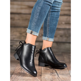 Abloom Botas de cuero ecológico con lazo negro 3