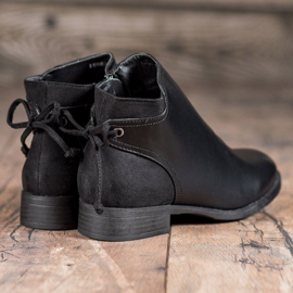 Abloom Botas de cuero ecológico con lazo negro 1