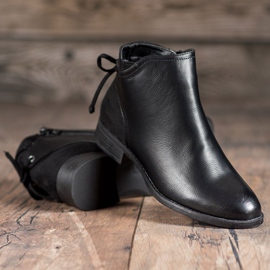Abloom Botas de cuero ecológico con lazo negro 5