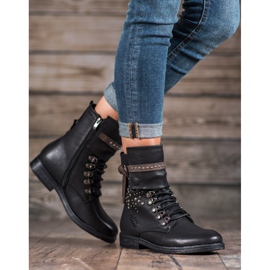 Super Me Botas con cordones de moda negro 2