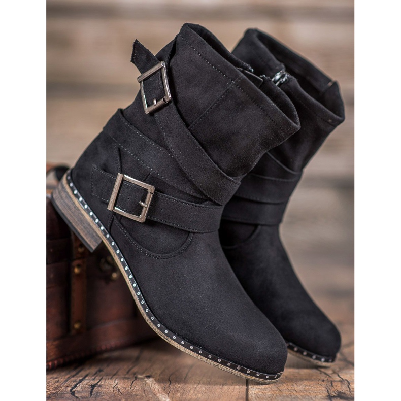 Corina Botas de gamuza para mujer negro 1