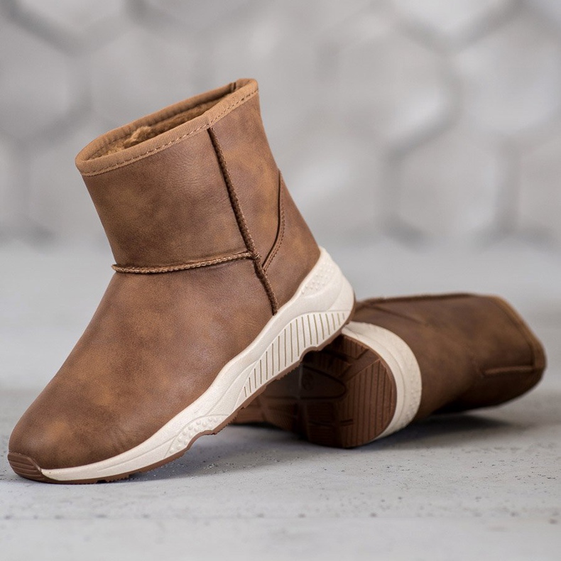 SHELOVET Botas de nieve cómodas marrón 1