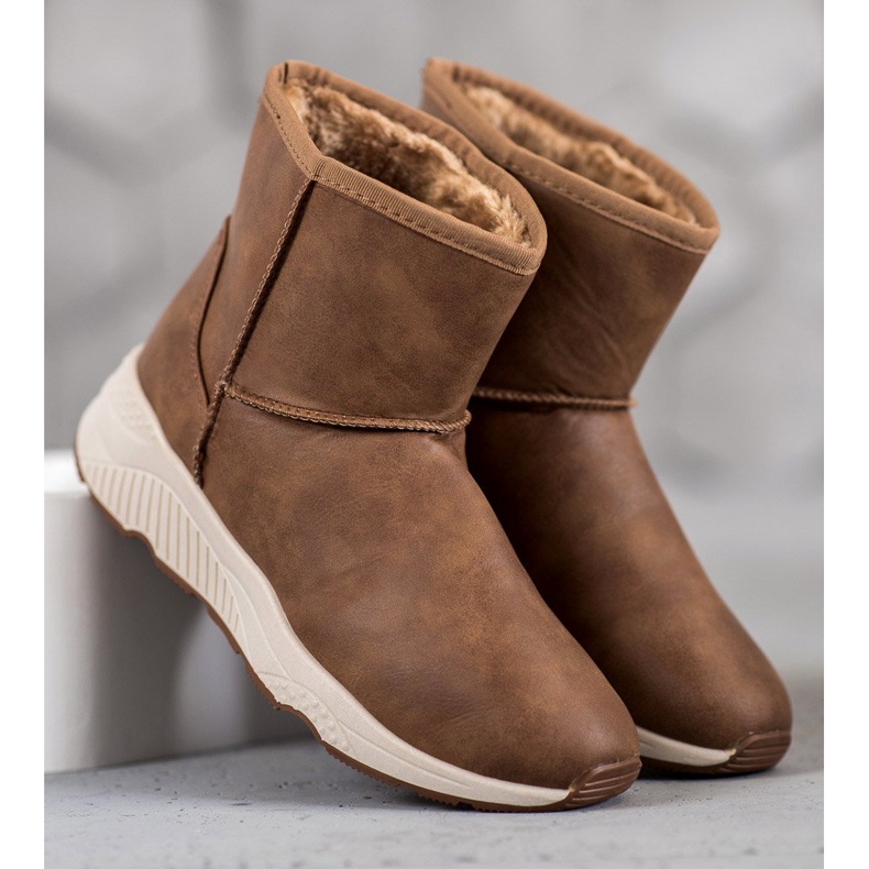 SHELOVET Botas de nieve cómodas marrón 2