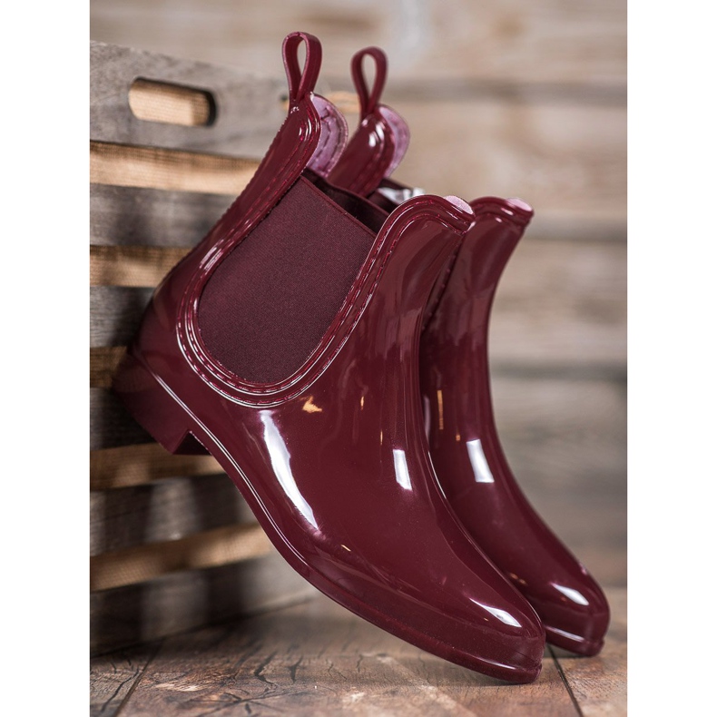 SHELOVET Chanclos lacados rojo 2