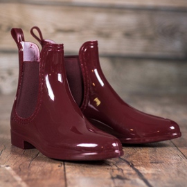 SHELOVET Chanclos lacados rojo 3