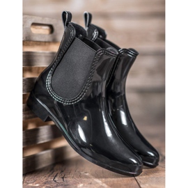 SHELOVET Chanclos lacados negro 3