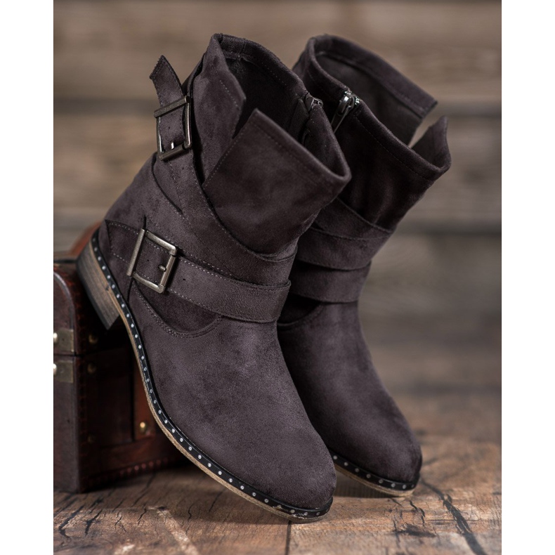 Corina Botas de gamuza para mujer gris 1