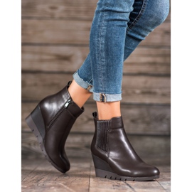 SHELOVET Botas de cuña marrón 1 SHELOVET Botas de cuña marrón 1