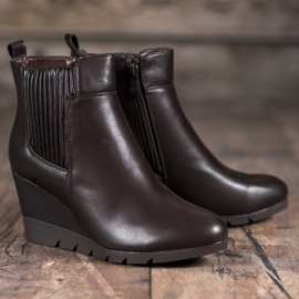 SHELOVET Botas de cuña marrón 5