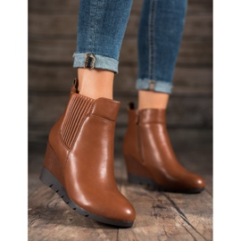 SHELOVET Botas de cuña marrón 1 SHELOVET Botas de cuña marrón 1