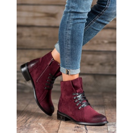 Botas de ante VINCEZA rojo 1