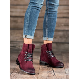 Botas de ante VINCEZA rojo 4