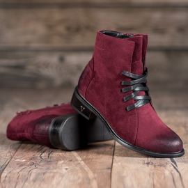 Botas de ante VINCEZA rojo 2