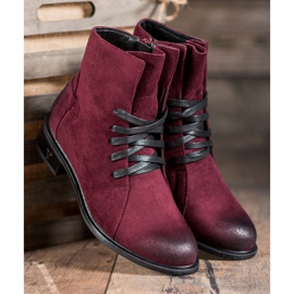 Botas de ante VINCEZA rojo 3
