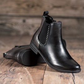Bella Paris Botas clásicas con circonita cúbica negro 2